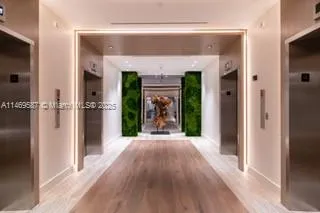 a front view of a multi story building