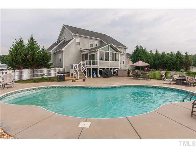 5820 Turner Store Lane Raleigh, NC 27603 - Photo 22 of 25 This is a fantastic backyard for entertaining as you have plenty of space for lounging at the pool AND a large secondary backyard with grass to kick a ball, put up a playset, etc.