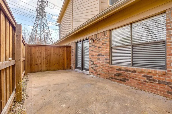 a view of a porch with a door
