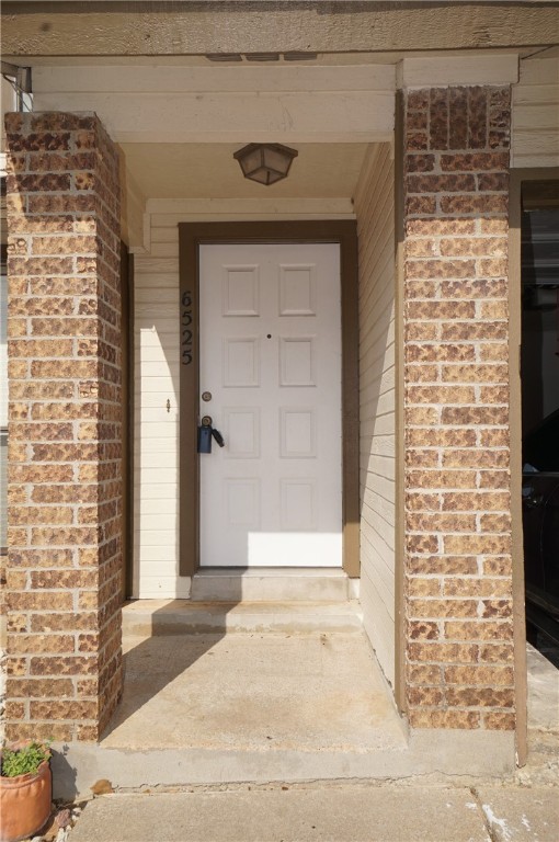 a view of front door of house