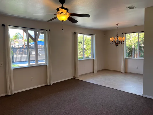 an empty room that has a window