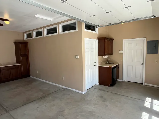 an empty room with windows