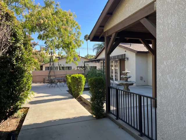 a view of an outdoor space with a patio