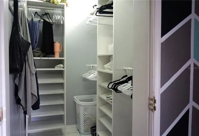 a view of a walk in closet
