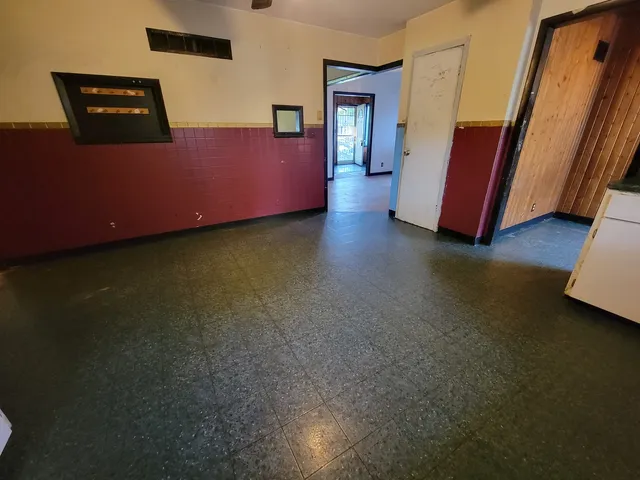 an empty room with a window