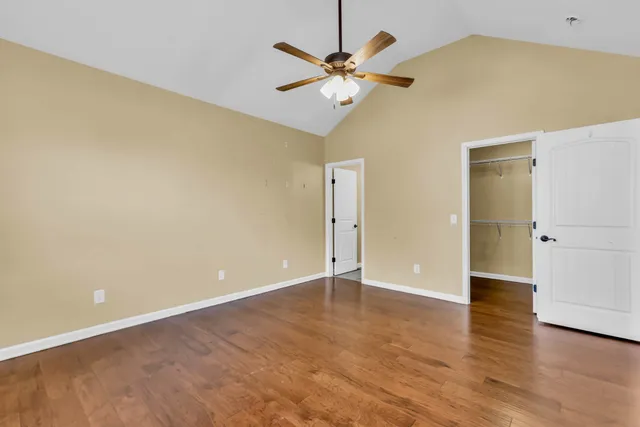 an empty room with closet