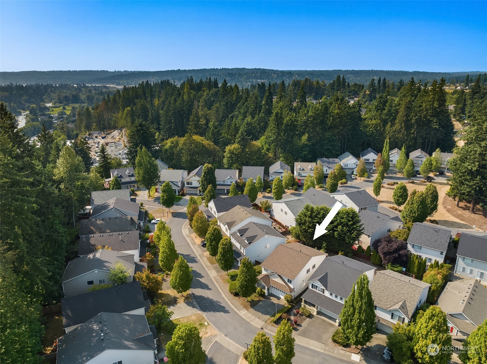 9222 Northeast 173rd Place Bothell, WA 98011 - Photo 35 of 37 an aerial view of a residential houses with outdoor space and city view
