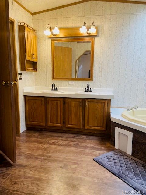 54 Windy Gap Loop Empire, CO 80438 - Photo 24 of 48 a bathroom with a sink and a mirror