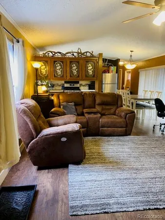 a living room with furniture and a couch