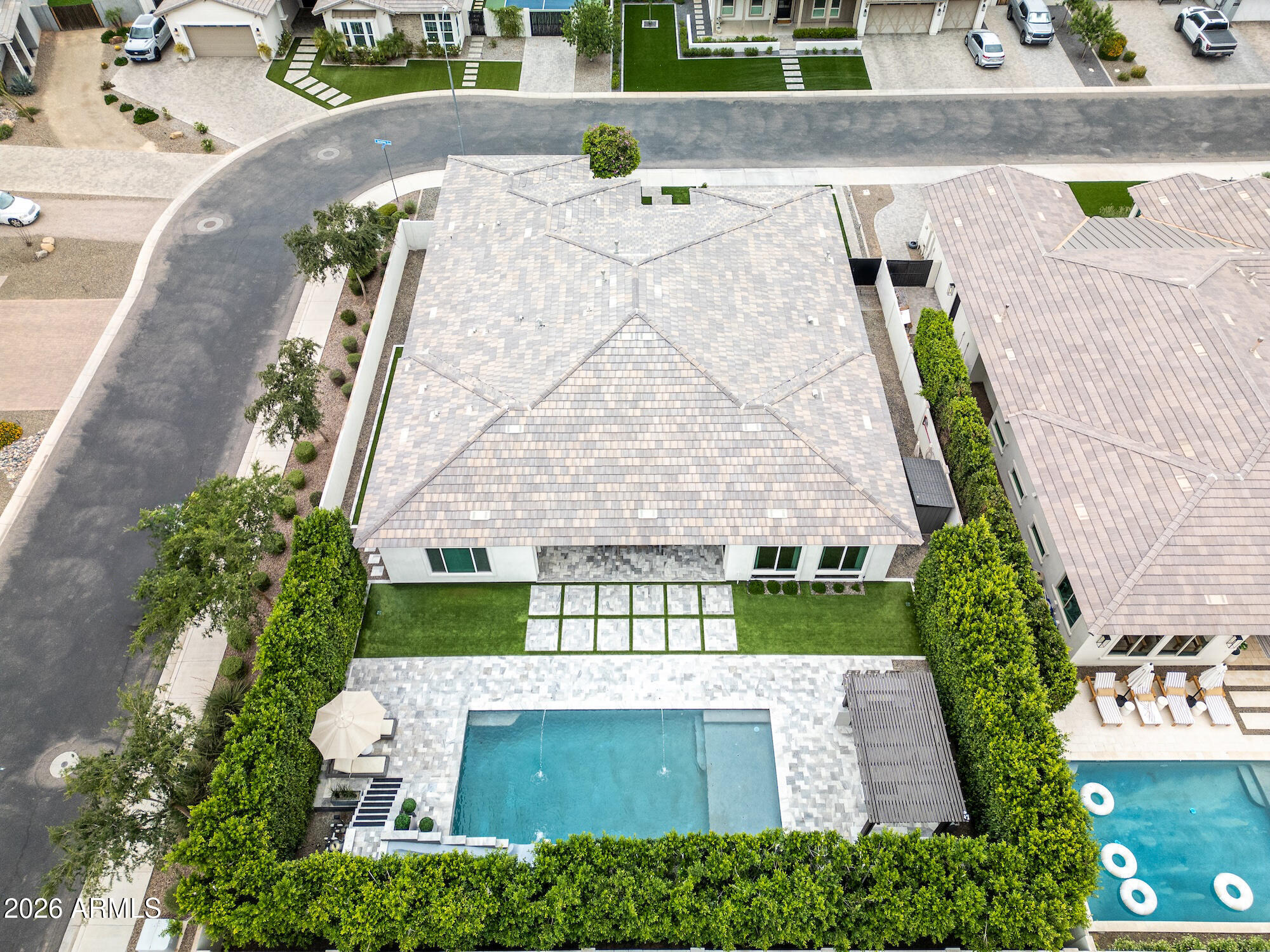 2633 East Geronimo Street Gilbert, AZ 85295 - Photo 74 of 78 an aerial view of a house with a garden