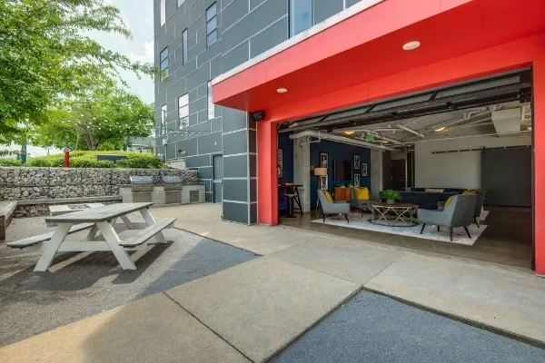a view of a chairs with a patio