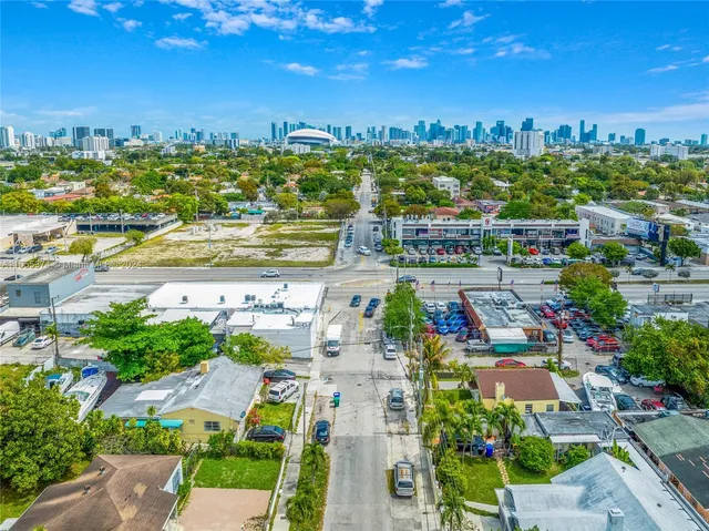 an aerial view of multiple house