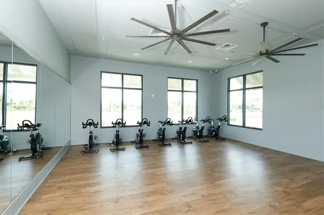 a view of a lake with a garden and a lake view