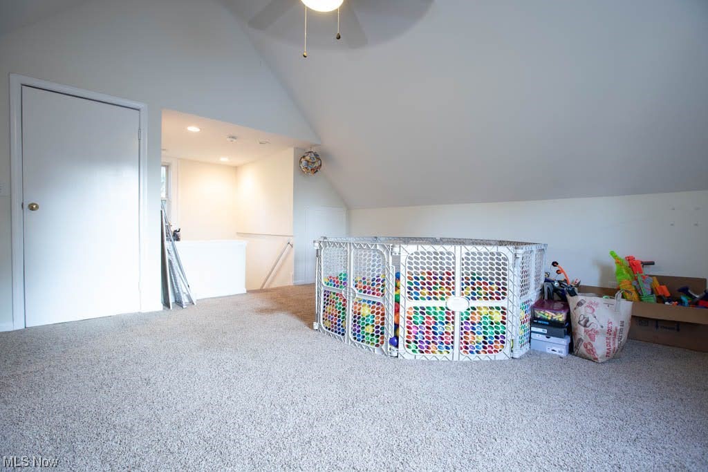 1106 Hillstone Road Cleveland Heights, OH 44121 - Photo 26 of 35 Game room with vaulted ceiling and light carpet