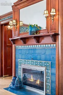 a view of water heater with wooden floor