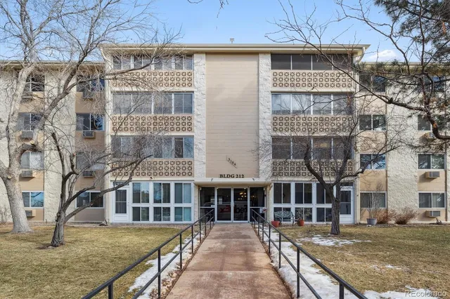 a view of a building with many windows