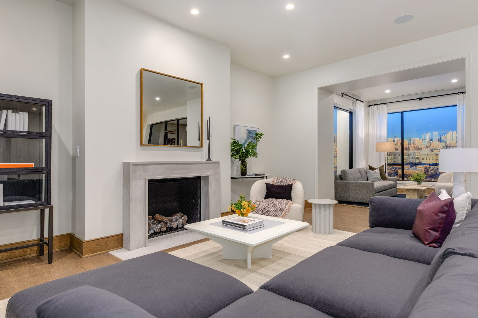 21 North May Street, Unit 802 Chicago, IL 60607 - Photo 14 of 26 a living room with furniture and a fireplace