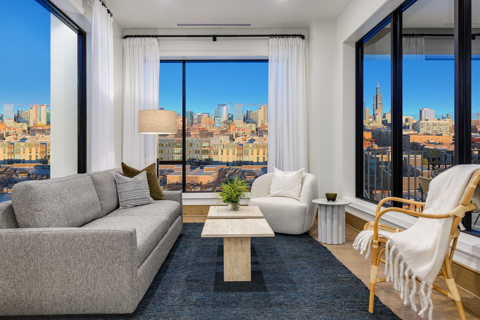 21 North May Street, Unit 802 Chicago, IL 60607 - Photo 15 of 26 a living room with furniture and a window