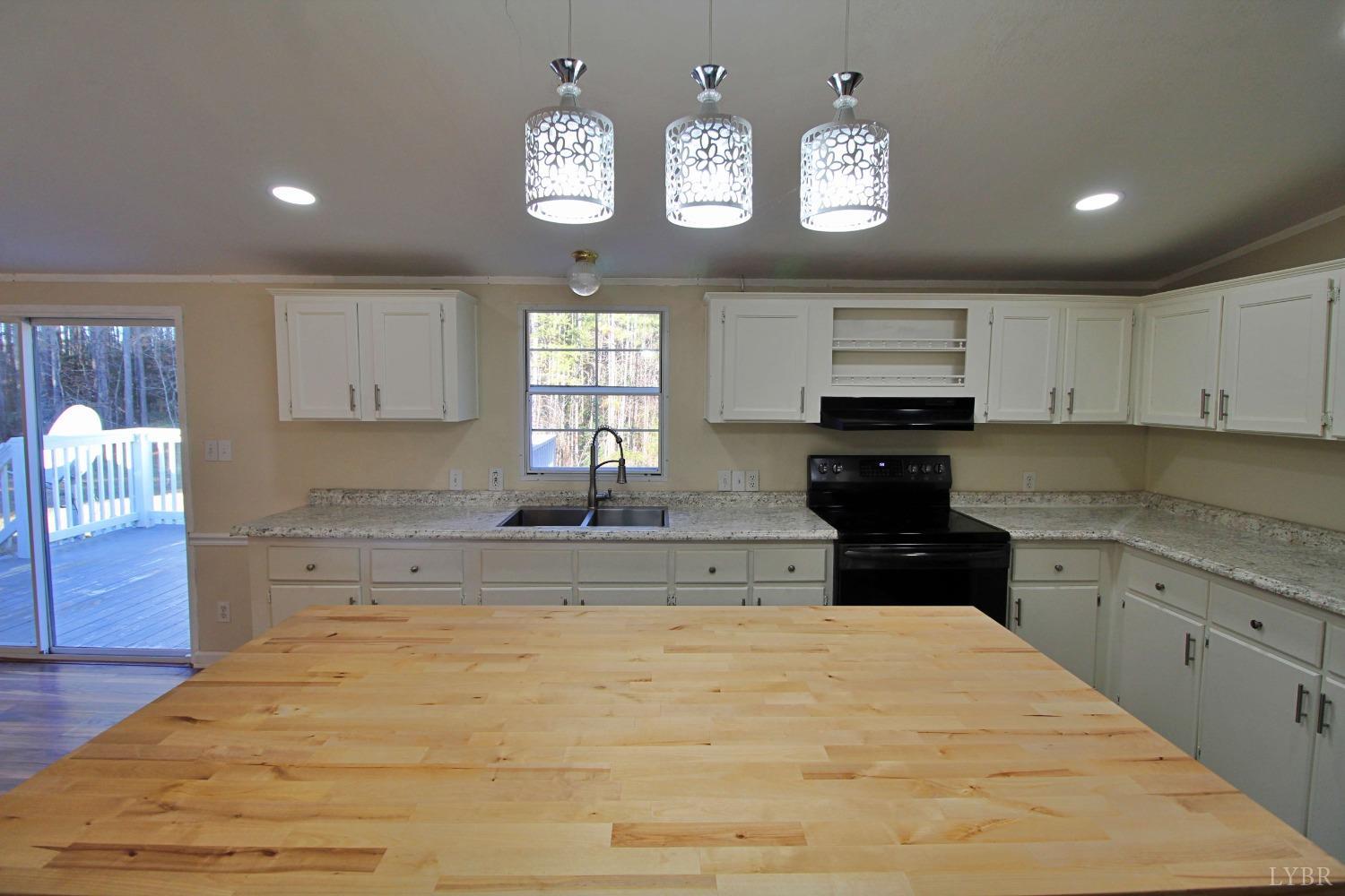 1908 Holiday Lake Road Appomattox, VA 24522 - Photo 5 of 35 a kitchen with stainless steel appliances granite countertop a sink and cabinets
