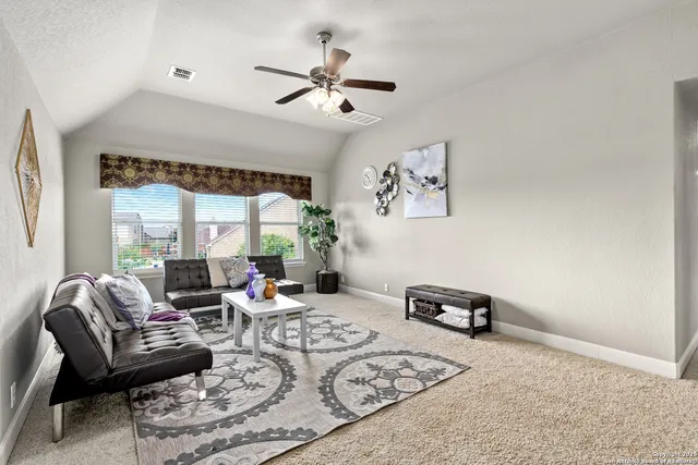 a living room with furniture