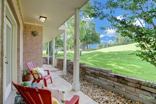 a view of an outdoor sitting area