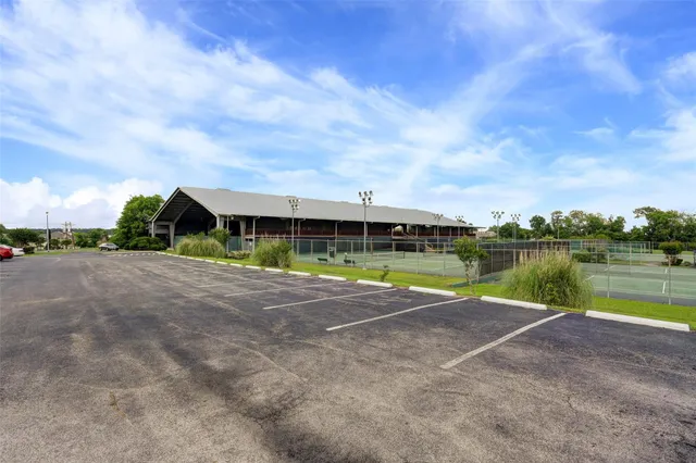 a view of a park with trees