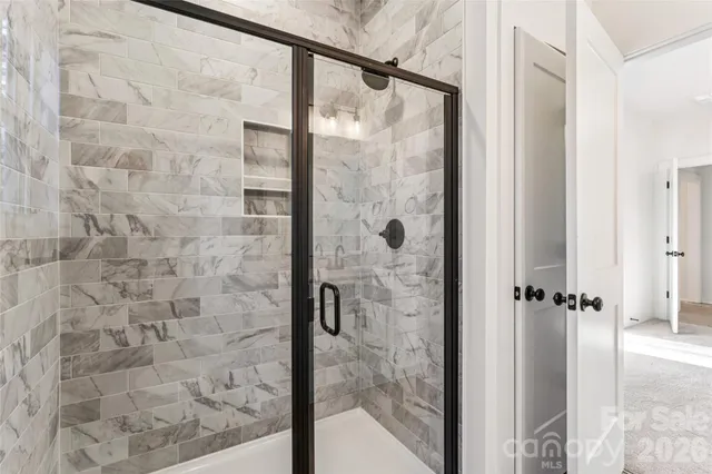 a bathroom with a shower