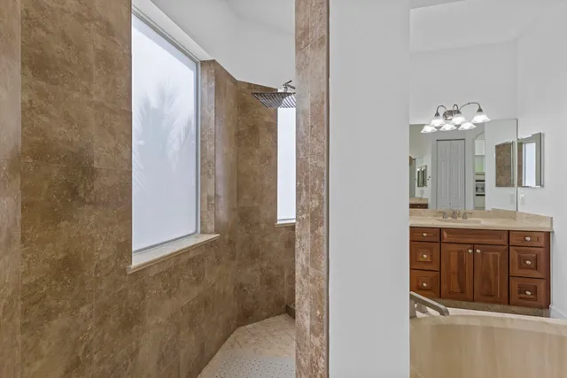 a kitchen with lots of counter top space