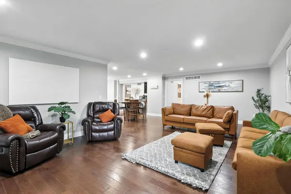 a living room with furniture and a couch