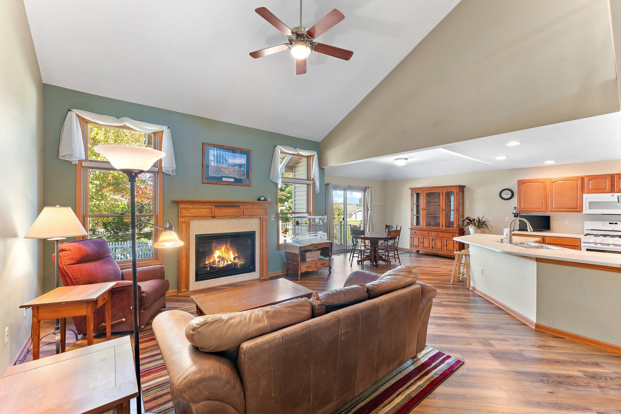 1636 Edith Way Crown Point, IN 46307 - Photo 14 of 56 a living room with furniture a fireplace and a flat screen tv