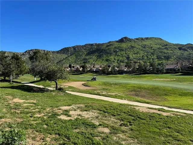 a view of a field with an ocean