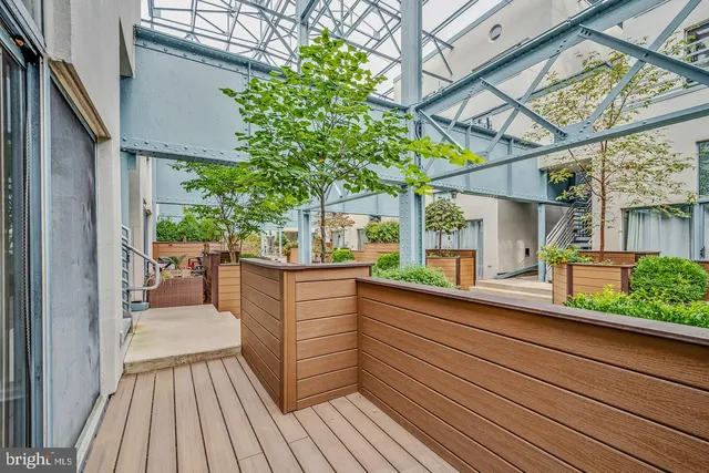 a view of a porch with a bench