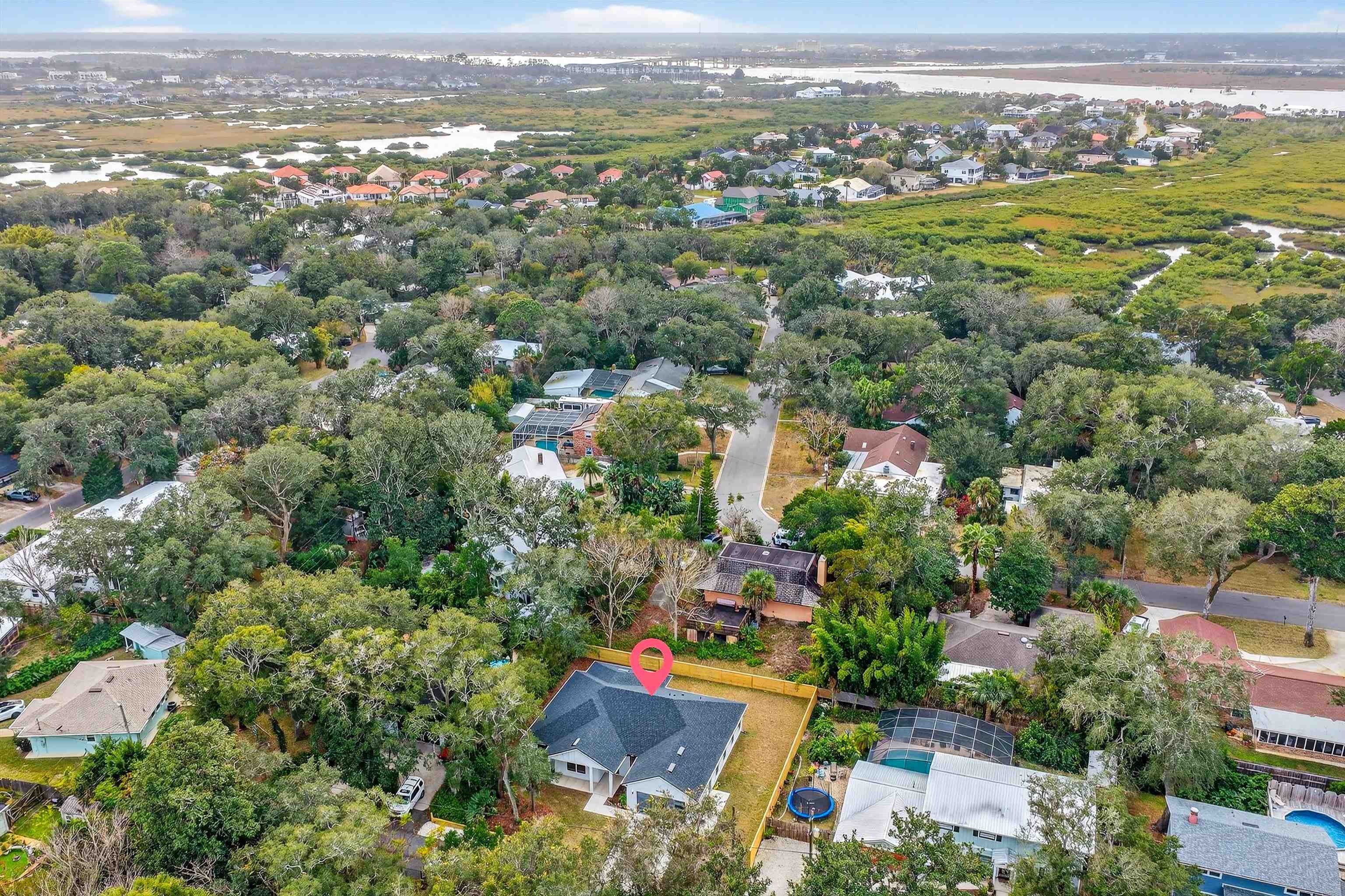 16 Baru Road St. Augustine, FL 32080 - Photo 67 of 73 an aerial view of a city with lots of residential buildings