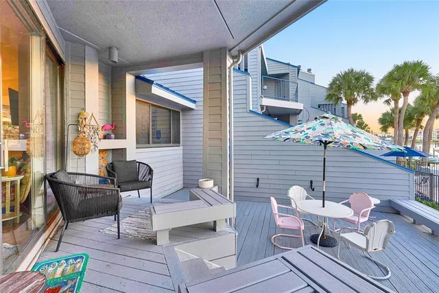 a view of a brick building with a large windows