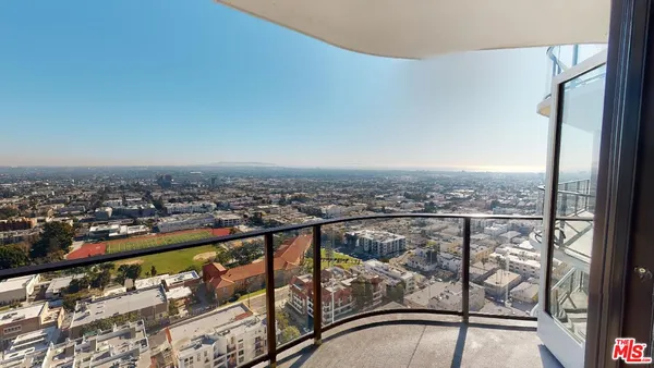 a view of a city from a balcony