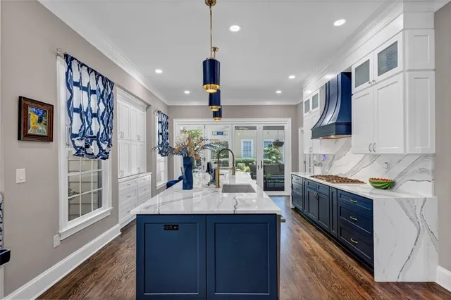 a living room with a couch and a table