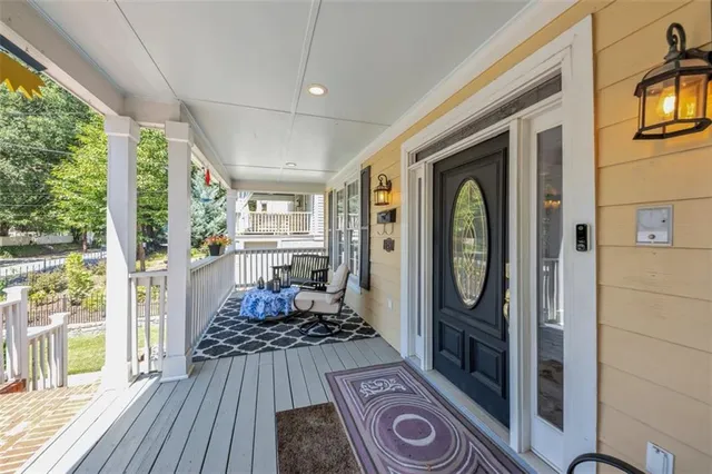 a view of a hallway with entryway