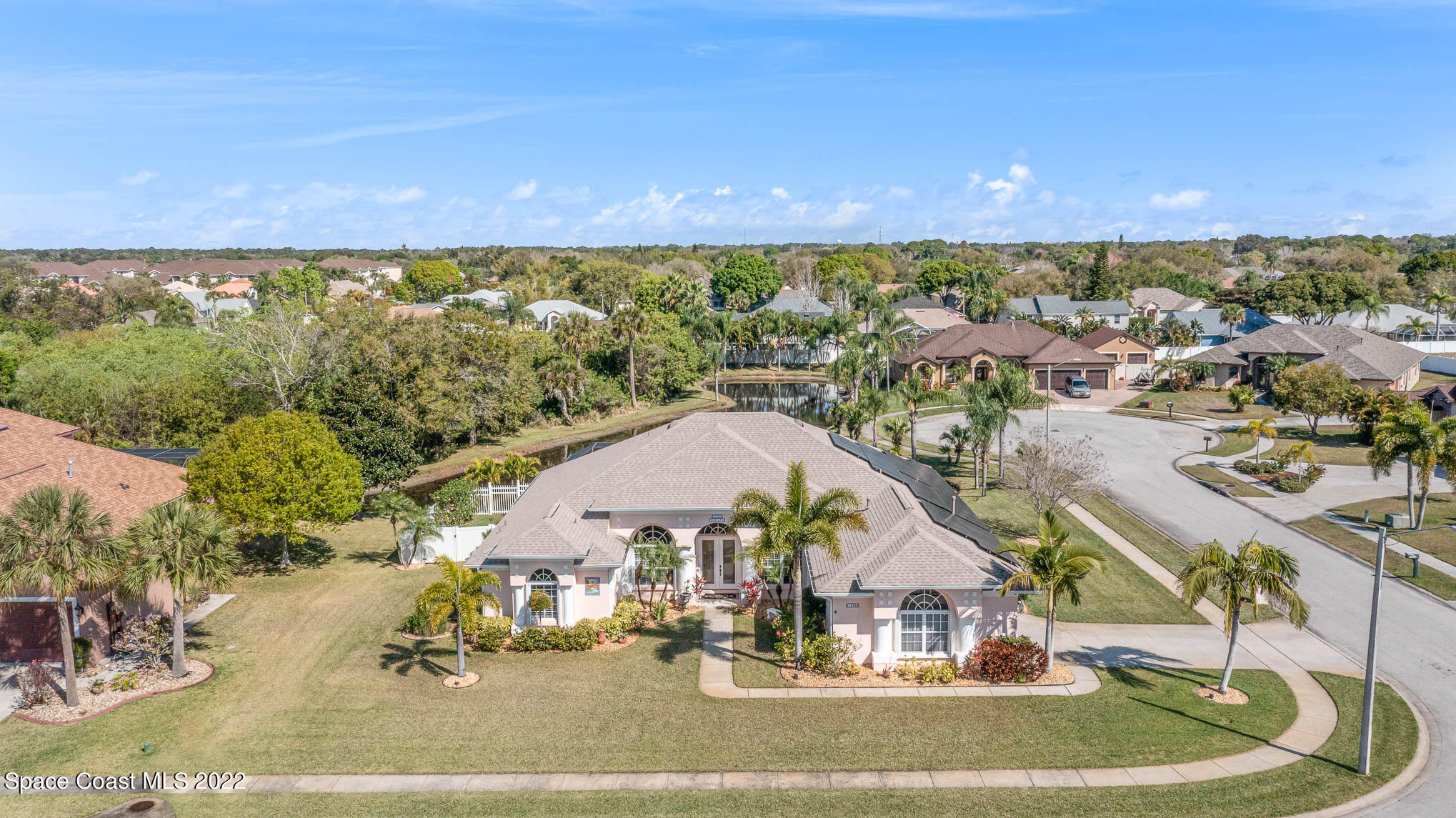 1338 Centennial Way Rockledge, FL 32955 - Photo 40 of 46 an aerial view of residential houses with outdoor space and parking
