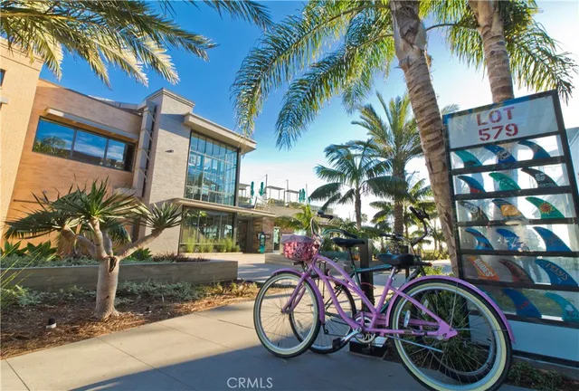 a bike parked in front of a building