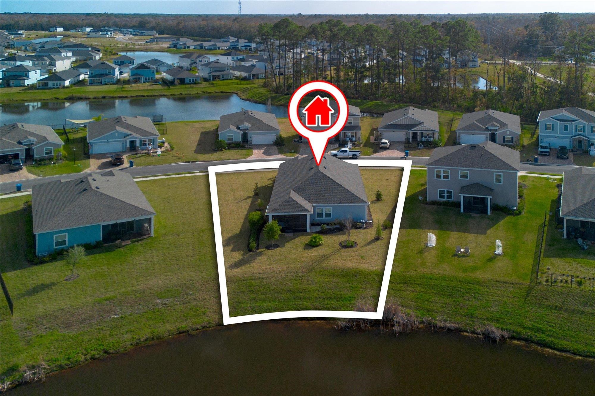 204 Field Flower Way St. Augustine, FL 32092 - Photo 57 of 60 Aerial perspective of suburban area featuring a nearby body of water