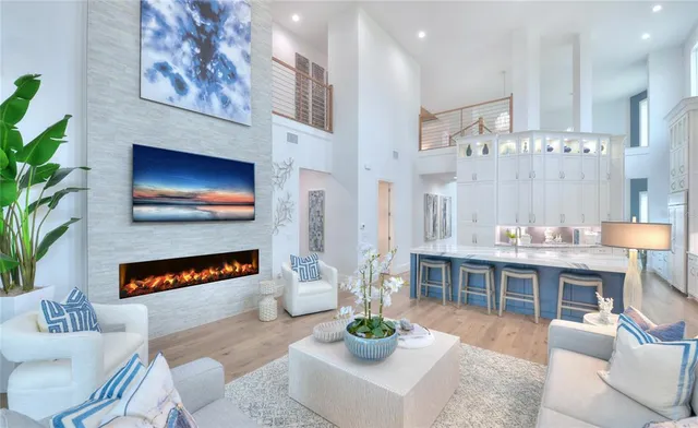 a view of living room filled with furniture