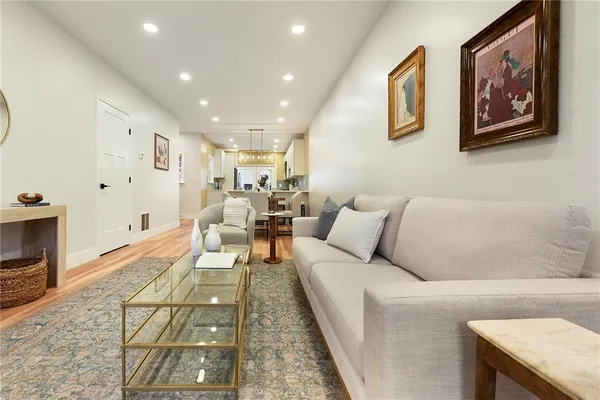 a living room with furniture