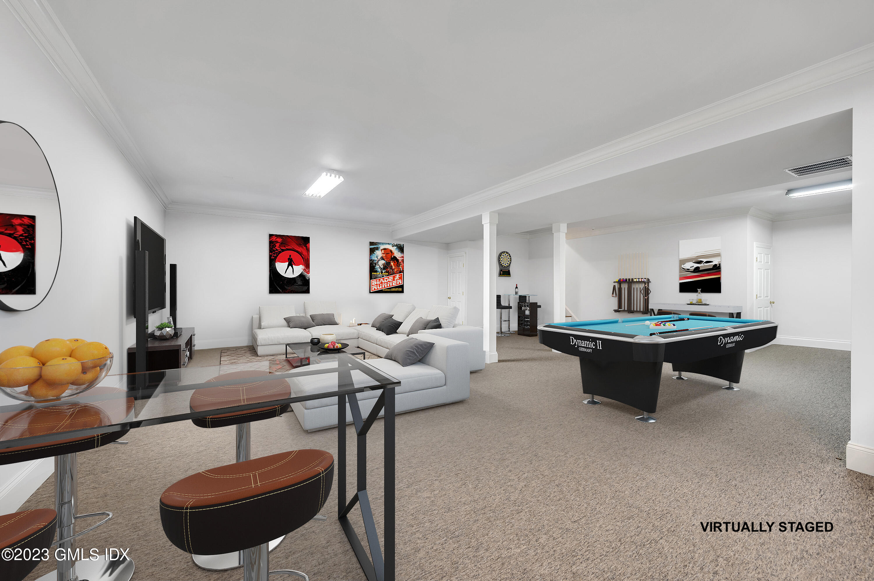 58 Perkins Road Greenwich, CT 06830 - Photo 23 of 30 a living room with furniture and a flat screen tv