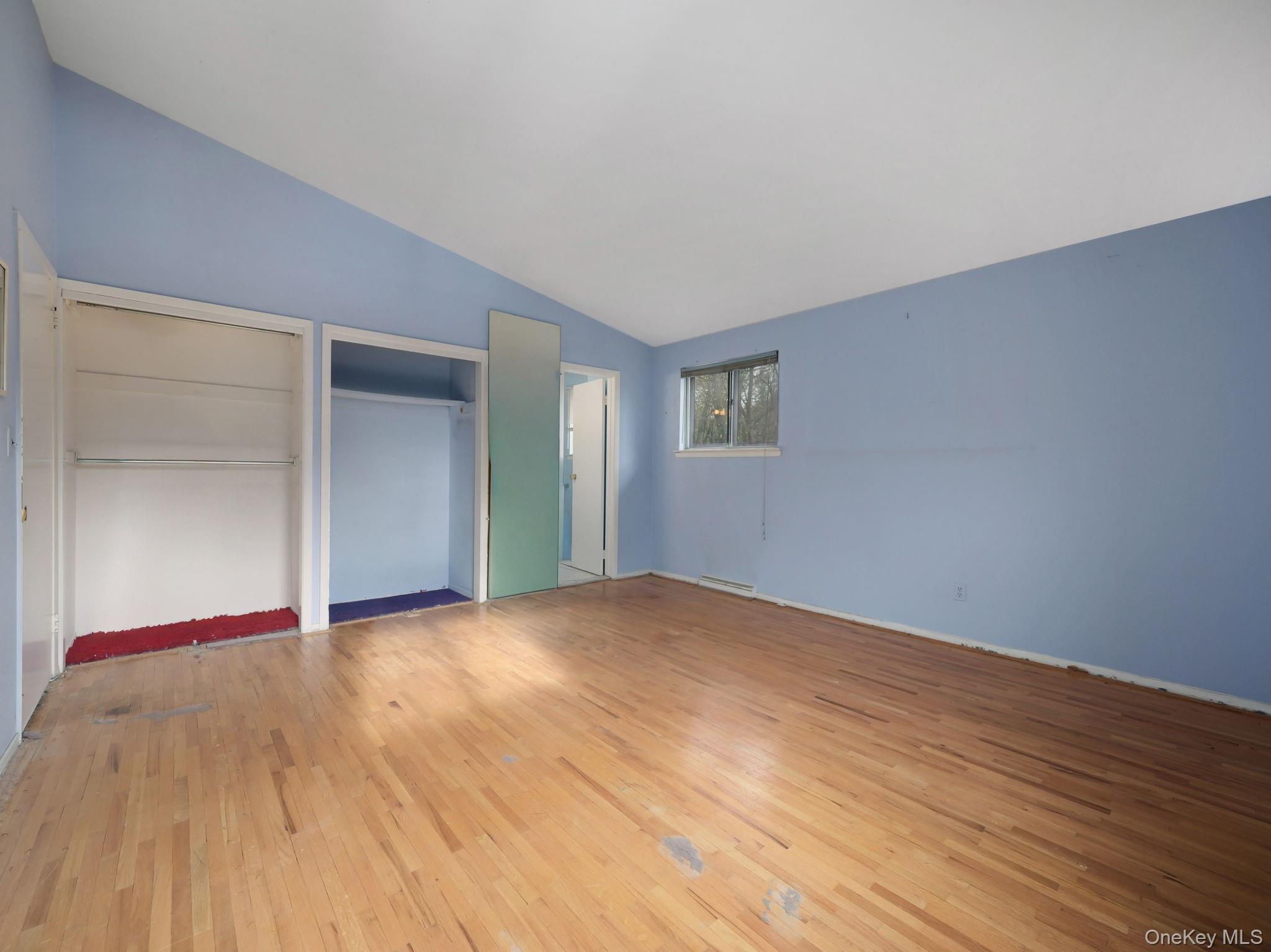 6 Pennington Way Spring Valley, NY 10977 - Photo 16 of 34 Bedroom with vaulted ceiling, light wood-type flooring, and two closets