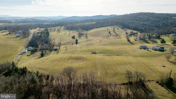 a view of a swimming pool with a mountain