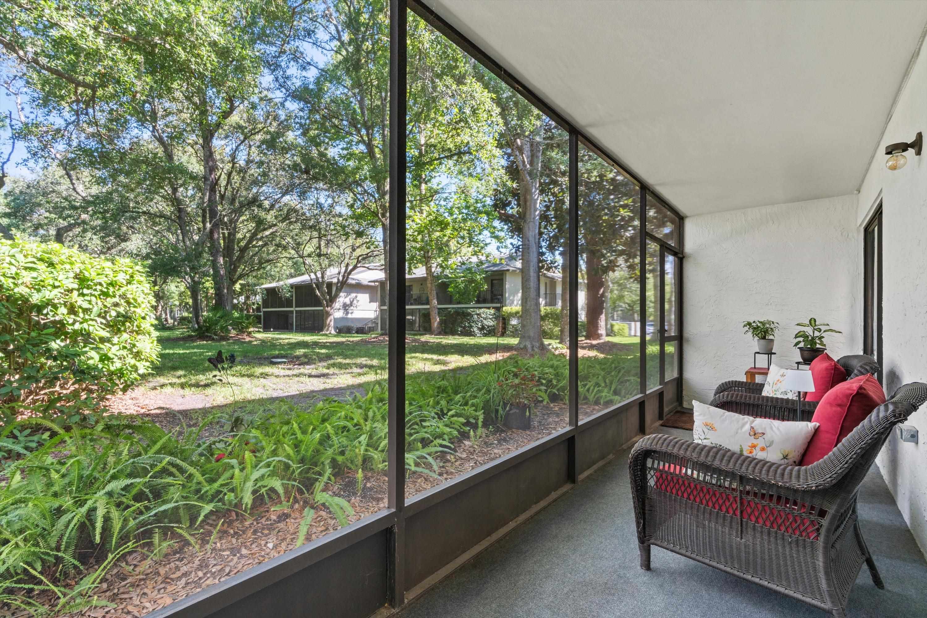 a outdoor view with a sitting space