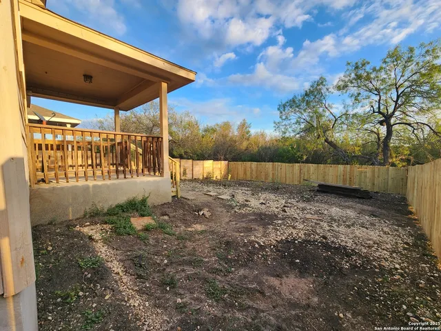 a view of backyard with tree