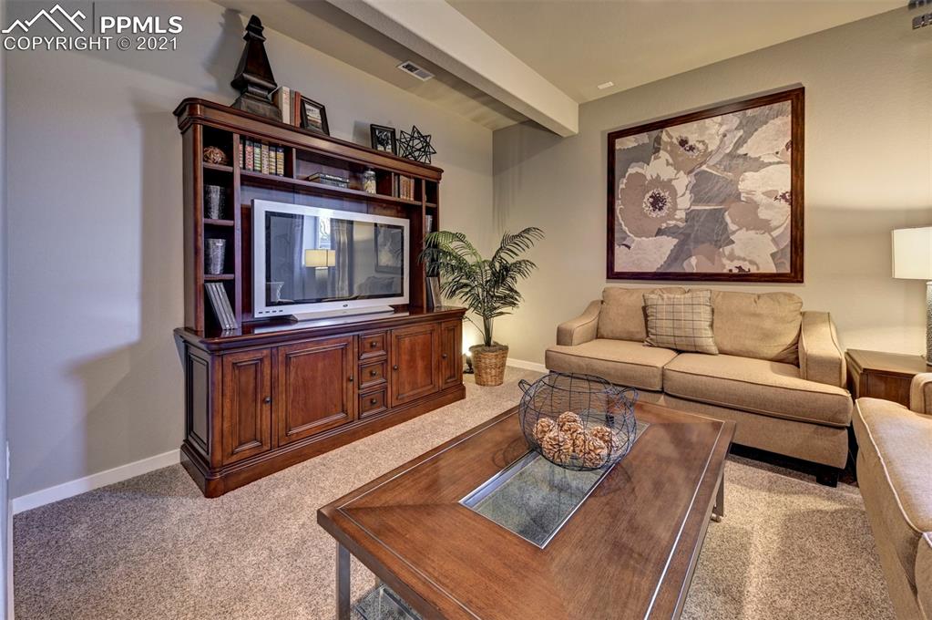 2903 Golden Meadow Way Colorado Springs, CO 80908 - Photo 32 of 49 a living room with furniture and a flat screen tv