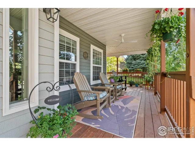 a house view with a seating space and garden space