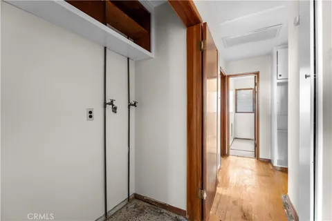 a view of a bathroom with a glass door